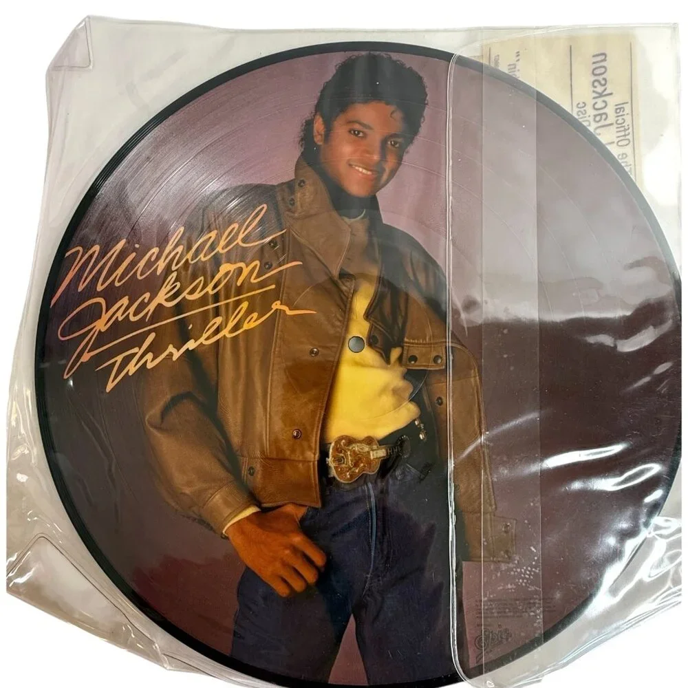 1983 Michael Jackson Thriller Picture Disc Vinyl Record LP Hype Sticker Tested - Picture 8 of 10